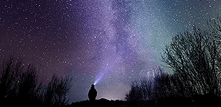 Purple night sky